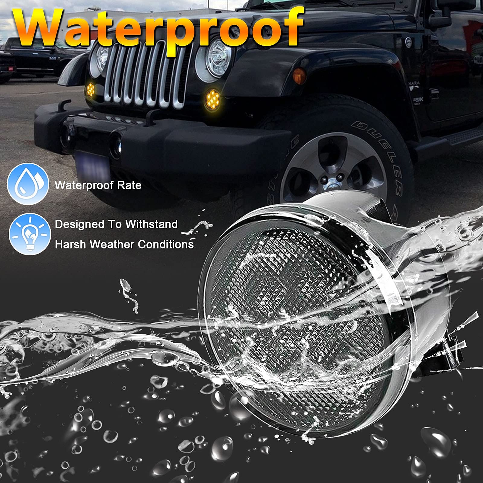 Jeep ジープ JK ラングラー JKWrangler LEDスモーク Amazon.co.jp: Xotic Tech スモークレンズ LED フロントグリルマーカー